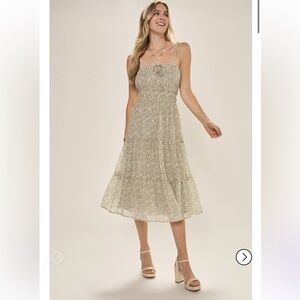 Francesca's Collections Brandy Floral Tiered Midi Dress